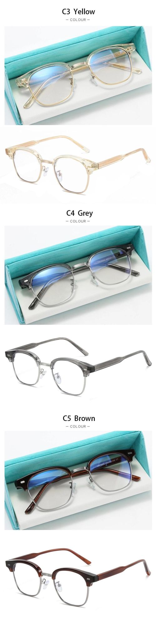 2022 Wholesale Glasses Frame Tr90 Korean Retro Myopic Glasses Frame Anti Blue Light Flat Lens Ins Small Red Book Recommended