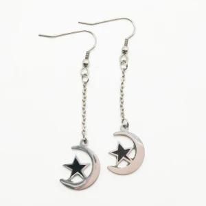 Fashion Jewelry Women Stainless Steel Star Silver Earring