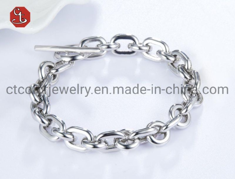 Fashion Jewelry Silver or Brass Bracelet Micro Pave CZ Bracelets for Men or Women