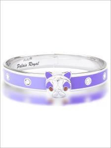 Persian Cat Bangle-Platinum Plating Metal Bangle with Enamel