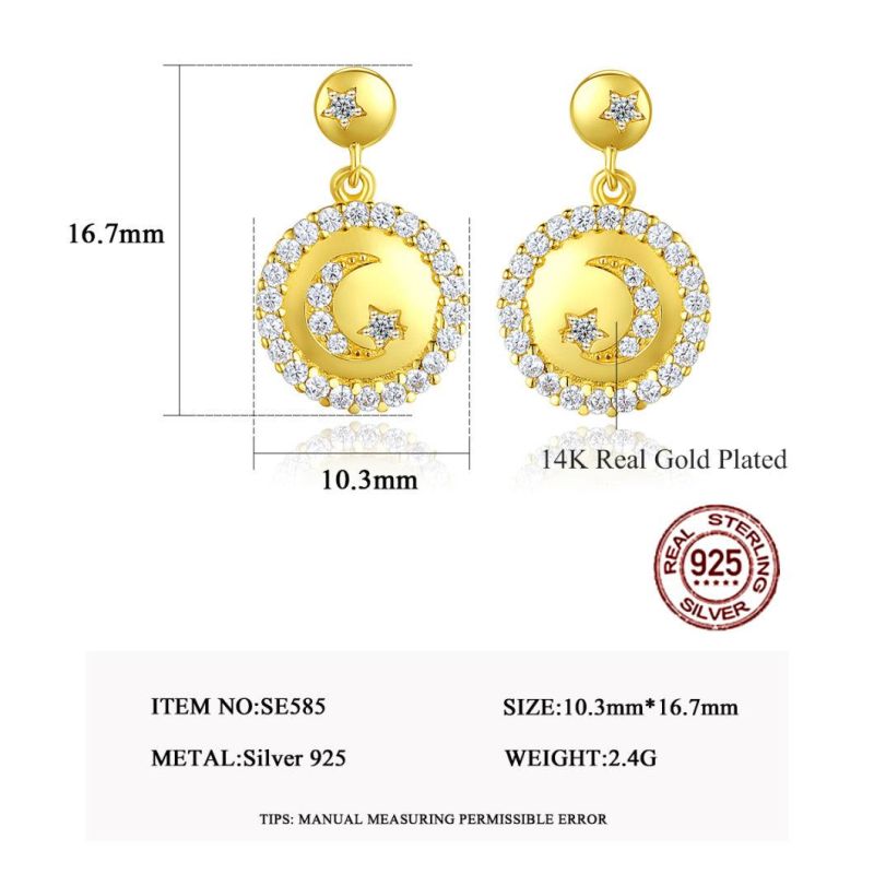 Round Extravagant Earring S925 Sliver Ear Stud