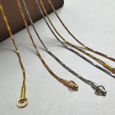 Popular Decoration Stainless Steel Fashion Jewelry Gold Plated Rose Gold Twisted Square Snake Chain Bracelet Necklace Handmade Craft Design