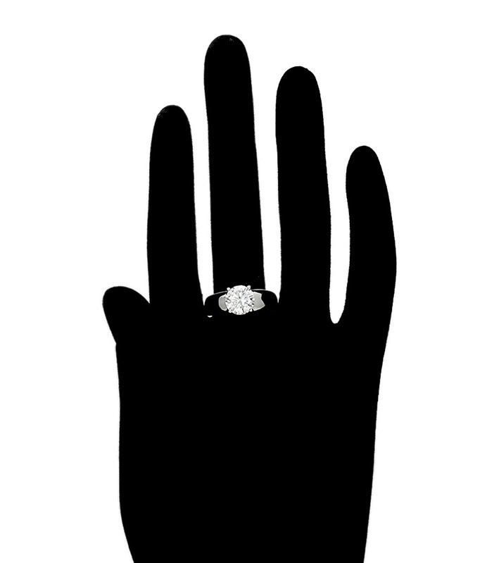 Wholesale Rings Hot Selling Silver Color Big Diamond Simple Ladies Jewelry