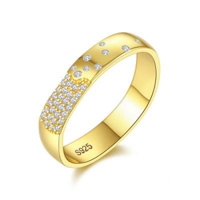 Fashion CZ Jewelry Gold Color Gypsophila Shape Wedding Ring