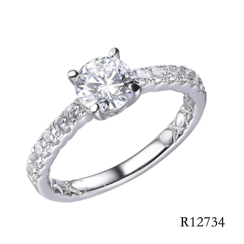 Lady′s Elegant Pear CZ 925 Sterling Silver Wedding Ring 
