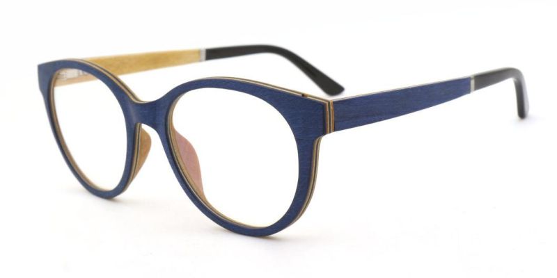 New Design Hot Sell Double Color Round Wooden Eyewear for Unisex