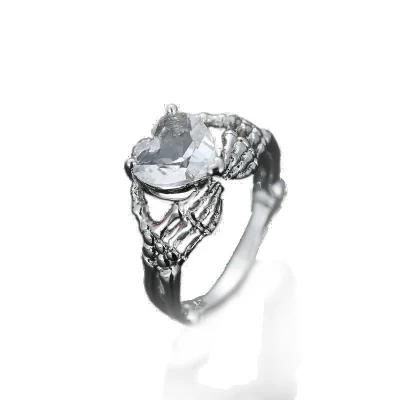 Fashion Jewelry Cubic Zirconia Heart Brass Women Ring