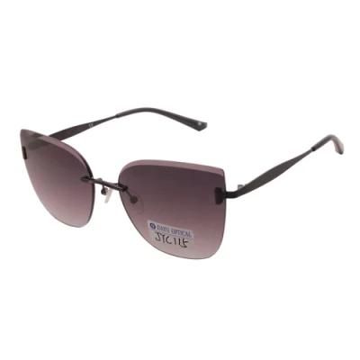 Factory New Trend Polarized Frameless Oversize Cat Eye Women Sunglasses