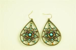 Openwork Filigree with Stone Earring