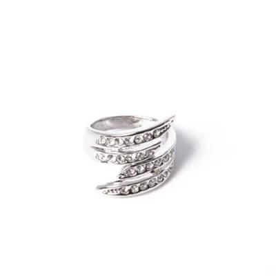 Excellent Quality Fashion Jewelry Silver Ring with Rhinestone