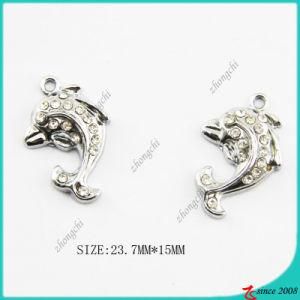 Small Size Metal Silver Dolphin Charm