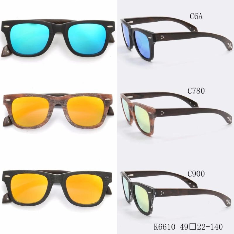 Wood Wooden Sunglasses with Mirror Lens