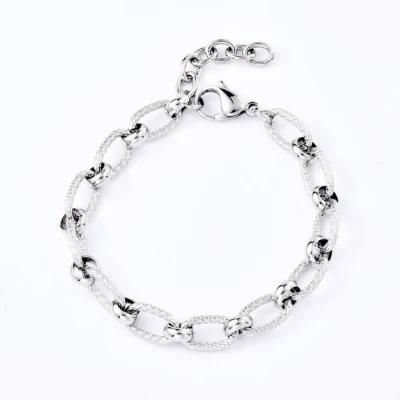 Hip Hop Stainless Steel Sliver Bold Link Chain Bracelet Gold Plated Fashion Jewellery for Men