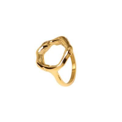 New European and American Fashion Simple Stainless Steel 18K Gold Die Casting Ring Spot Wholesale