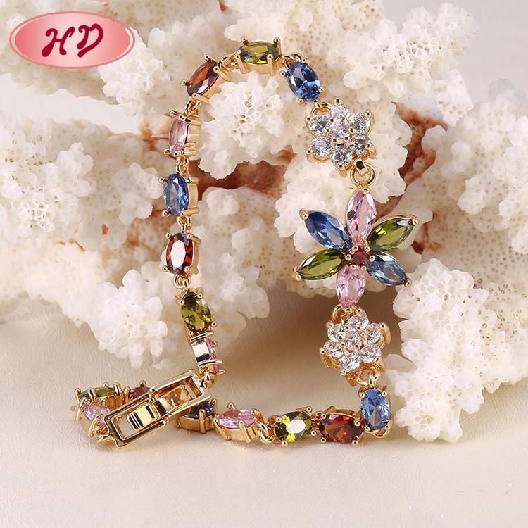 Fashion 18K Gold Plated Jewellery Colorful Bracelet for Women