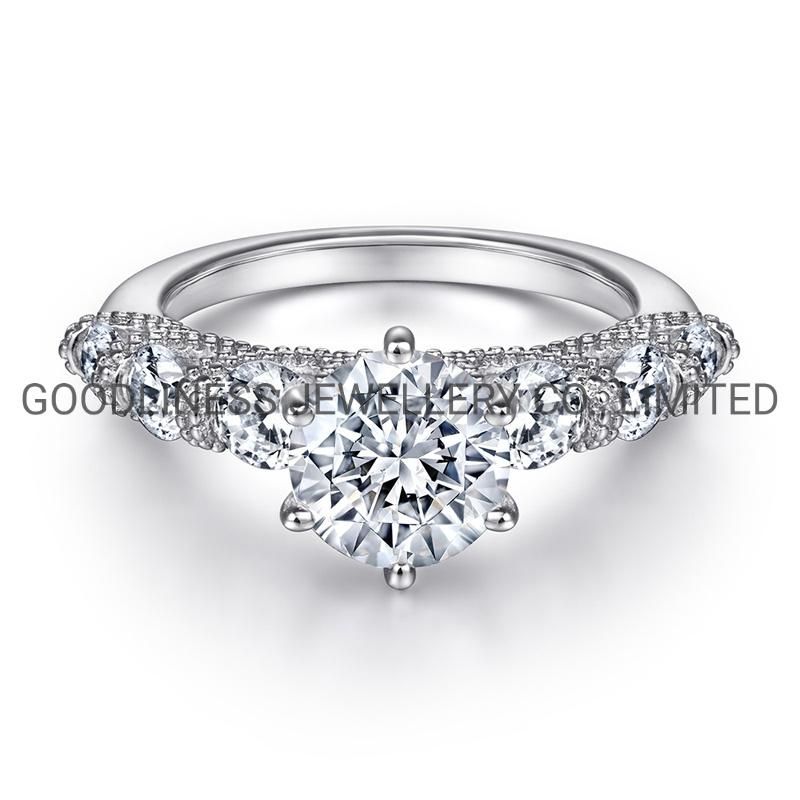 925 Sterling Silver Engagement Rings Set Women CZ Jewelry