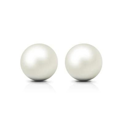 Fashion Jewellery Freshwater Cultured 8-9mm White Pearl Stud Earrings 925 Sterling Silver Jewelry