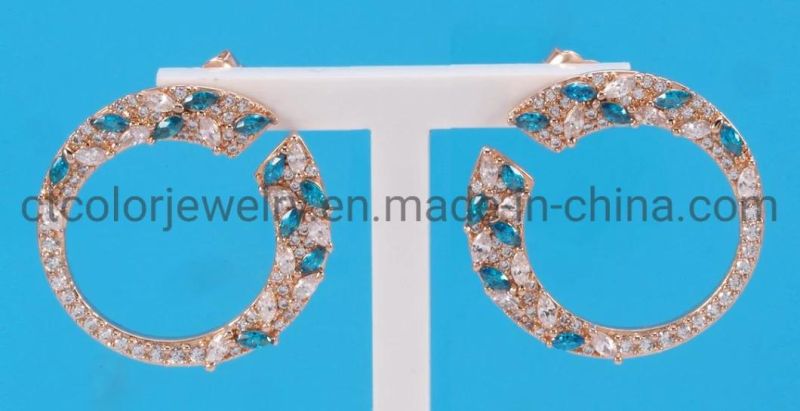 Fashion Jewelry Earring Rainbow Pave CZ Earrings Dainty Hoop Huggie Jewelry 925 Silver Earrings