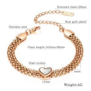 Fashion Women Multi-Layer&#160; &#160; Chain Heart&#160; Stainless Steel Bracelet