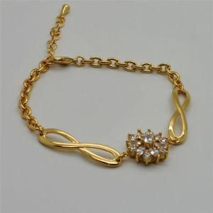 Valentines Love Promise Letters Bracelets 22k Real Gold Plated Large Swiss Irish Crystal Bracelet for Women (LA07646B1S0015)