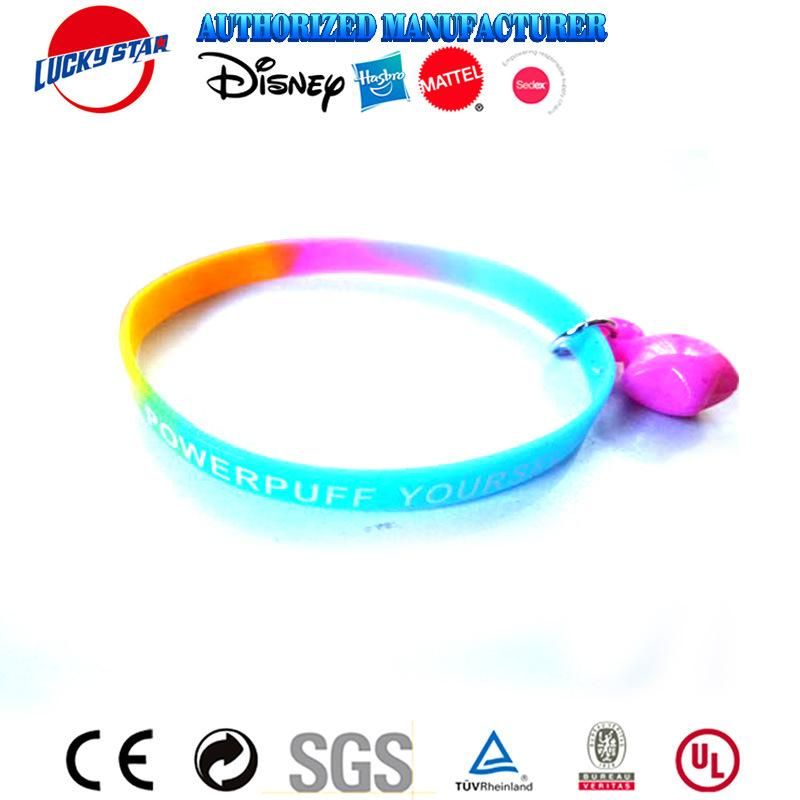 Italy Rainbow Silicone Rubber Bracelets for Promotion