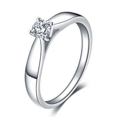 Cubic Zirconia Solitaire Engagement Ring Simple Finger Ring Fashion Jewelry for Women Wholesale