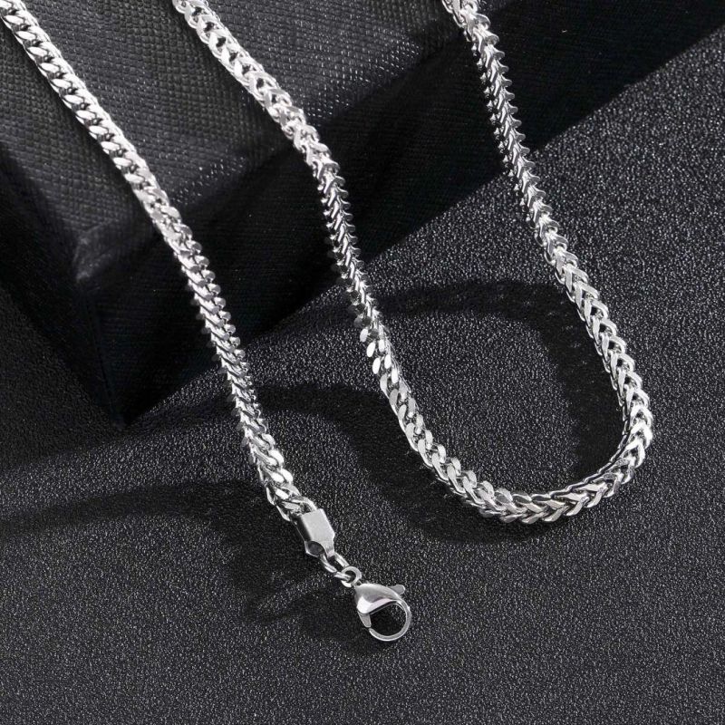 Hip Hop Stainless Steel Plus-Reverse Chain Fish Bone Chain