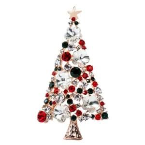 Colorful Crystal Christmas Tree Brooch New Hot Sales High-End Atmosphere Brooches for Clothes Decoration Brooch