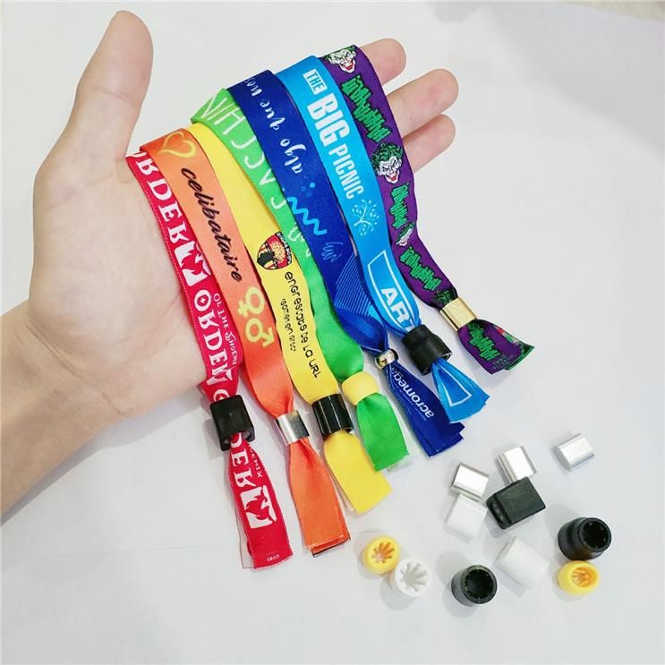 Wholesale Custom Promotional Gifts Handband Bracelet Printed Design Your Own Logo Cheap Woven Wristband for Events