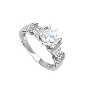 Pretty Solid 925 Sterling Silver White Sapphire Women&prime;s Jewelry Rings