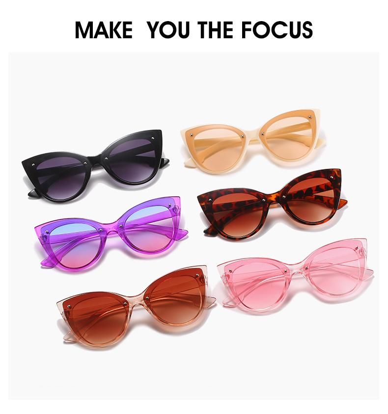 Fashion Sunglassesbig Frame Cat Eye Sunglasses Female European and American Trend Ins Colorful Sunglasses