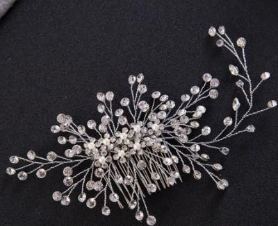 Silver Crystal Hair Vines Hair Comb Headpiece. Wedding Bridal Crystal Hair Comb Headpiece