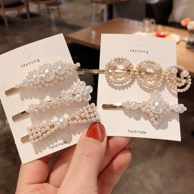 5 PCS Korean Women&prime;s Suit Combination Pearl Hairgrip Style Best Selling Pearl Hairpin Bridal Jewellery Hair Accessories