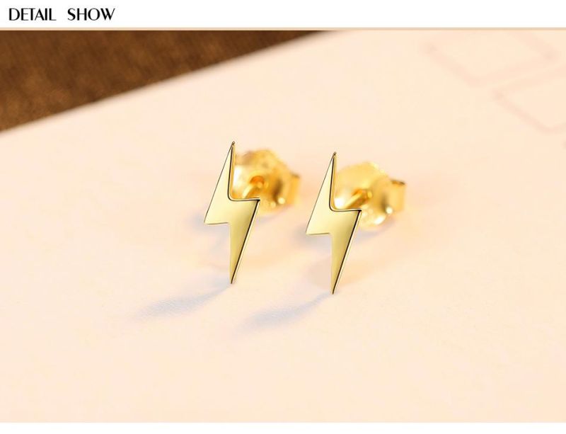 Fashion Jewelry Silver Ear Stud Earring Lightning Lip Studs