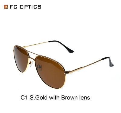 Stock Retro UV400 Metal Frame for Men with Ce FDA Sunglasses