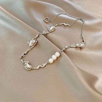 Hip Hop Pearl Stainless Steel Fashion Necklace Jewelry