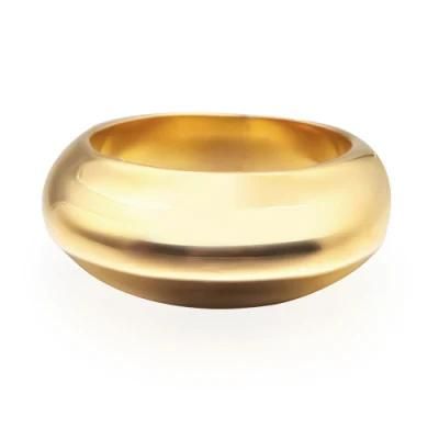 Corrugated Gold Plated Simple Couple Ring for Women and Men Lovers Brass Rings Jewelry Valentine