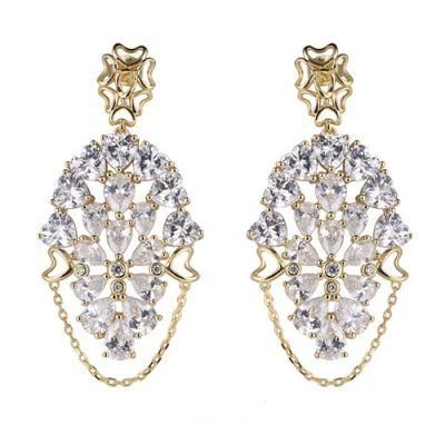 Main Stone Fashion Style 925 Sterling Silver Earring for Woman