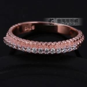 Rose Gold Plated Solid 925 Sterling Silver Simple Korean Style Ring