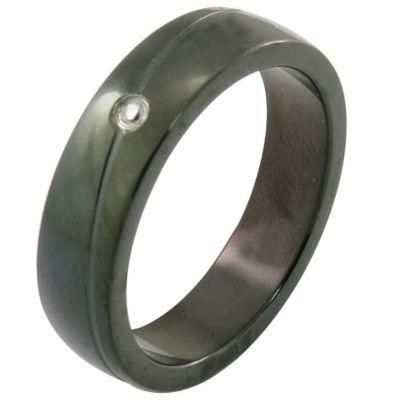 Gold Filled Finger Ring Black PVD Plated Stainless Steel Jewelry