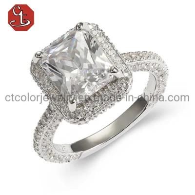 China Manufacturer 925 Silver Rings Engagement Women RingWedding Diamond Rings for Fashion Jewelry