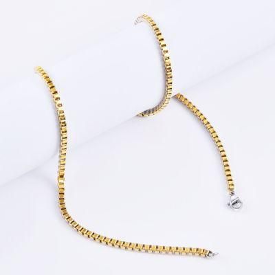 Factory Supplier Gold Plated 316 Stainless Steel Box Chain Anklet Bracelet Necklace for Fashion Jewelry Making