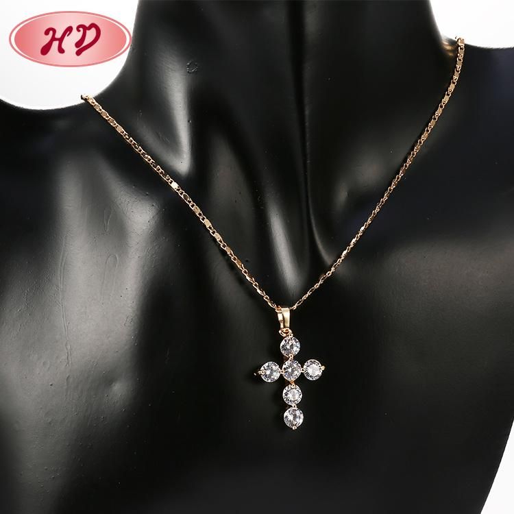 New Fashion 18K Gold Plated Crystal Necklace Jewelry Chain Sets