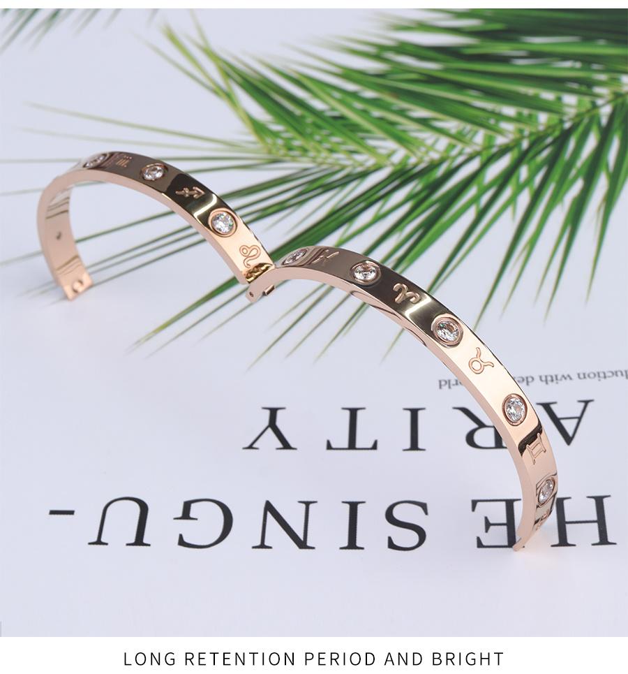 Twelve Constellations Stainless Steel Jewelry Bracelet