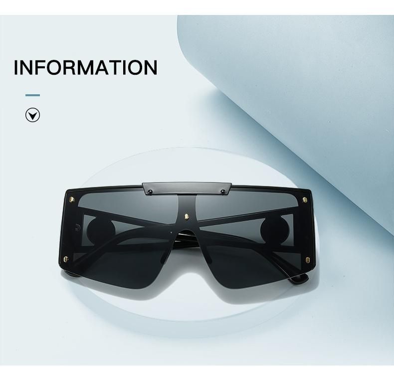 Sunglasses New Trendy One-Piece Cut-Edge Windshield Sunglasses Men′ S European and American Cross-Border Square Frame Fashion Outdoor Sunshade Sunglasses