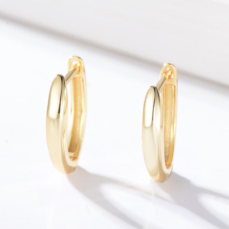 Minimalist Design Geometric 14K Gold Plated S925 Silver Clip on Earrings for Women