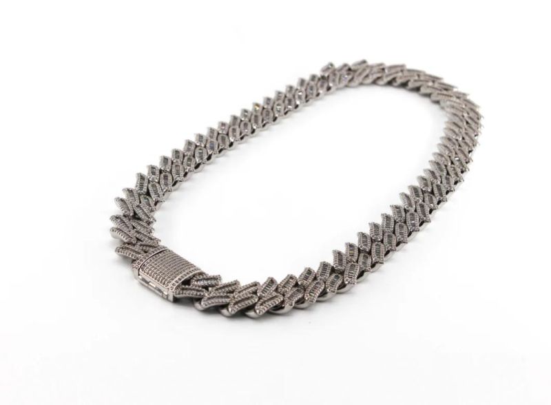 Mens Iced out Tennis Cuban Chain Moissanite Cuban Link