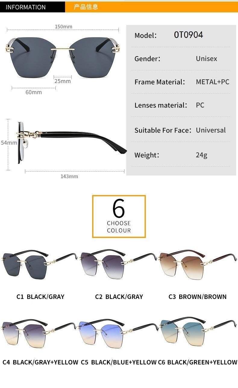 Stokc! ! Frameless New Metal Ladies Designer Sunglasse