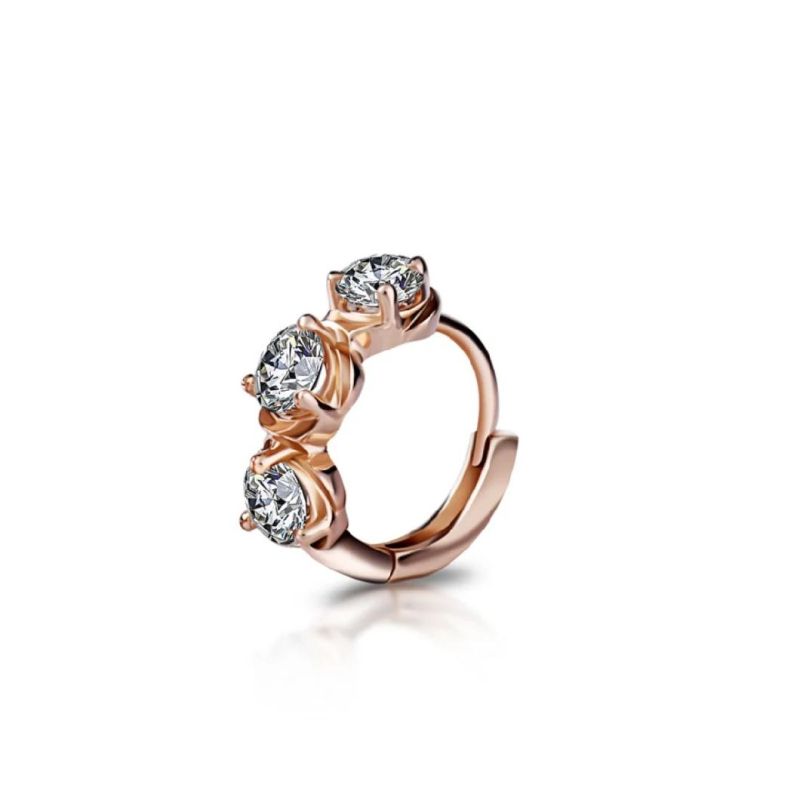 Hot Selling Gold Eaaring Charm Hoop Earring 925 Silver Rose Gold Plated Moissanite Jewelry
