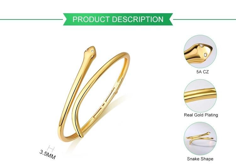 Women European and American Exaggerated Animal Snake Open Bangle Manufacturer Wholesale Ladies Jewelry Snake Shaped Bangle